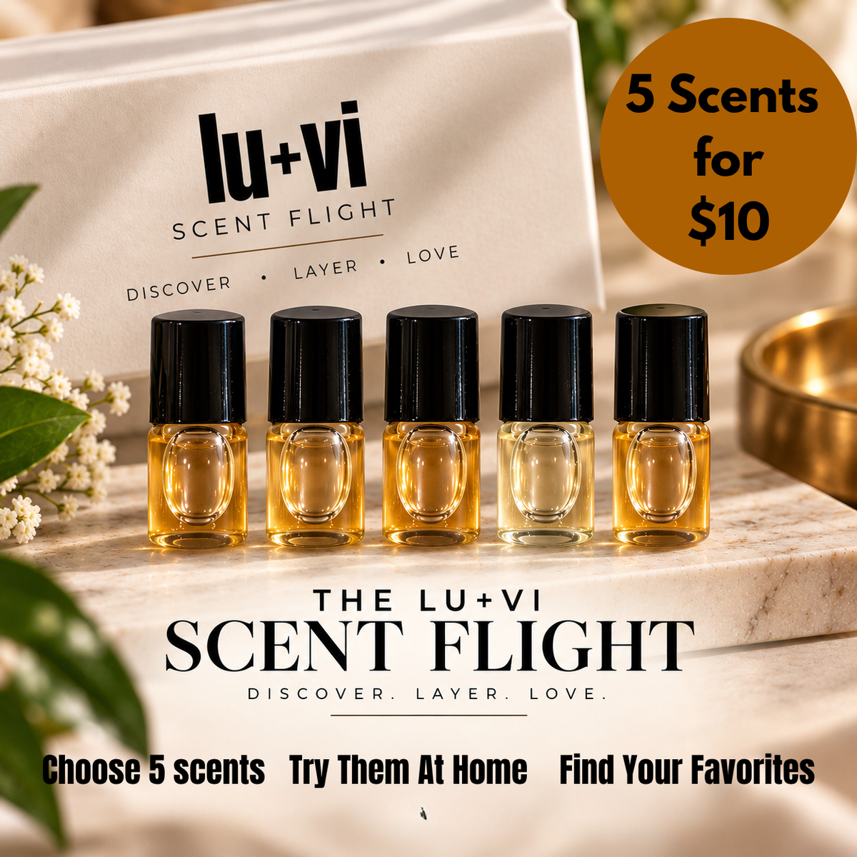Lu + Vi Scent Flight -- Choose 5 Scents
